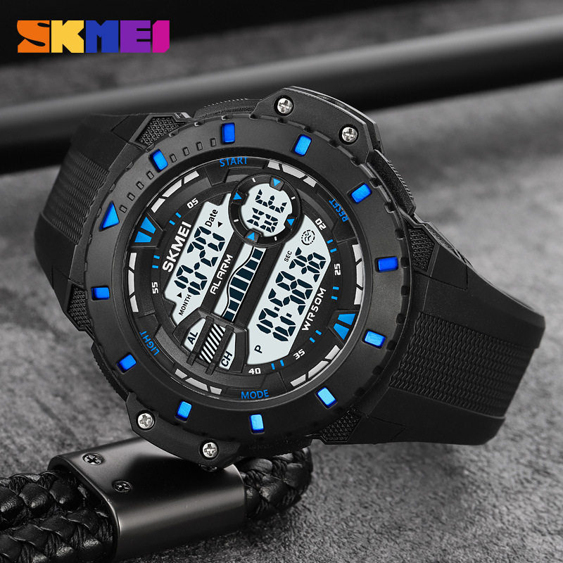 Reloj Electrónico Deportivo de Esfera Grande para Hombre 1885 de PU y ABS, Cronómetro, Impermeable 50m image 4