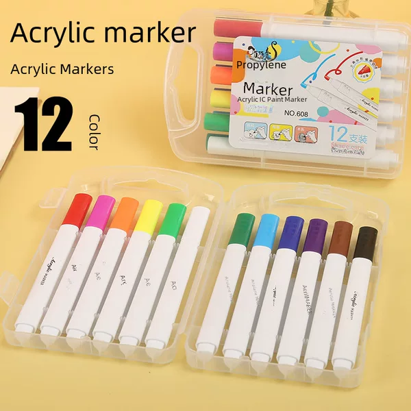 Top Tiger Acrylic Marker 12/24/36/48 Color Glass Pen Painting Creative DIY Graffiti Water Marker