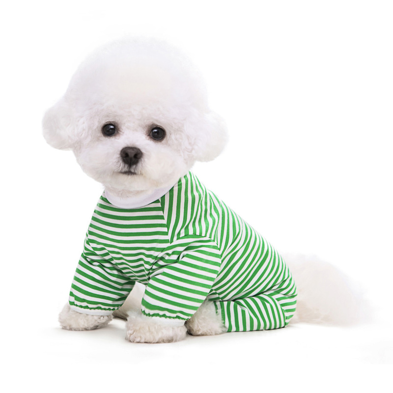 中小型犬春夏ストライプ四足純綿家庭テディ比熊かわいいペット犬服卸売りクロスボーダー|undefined