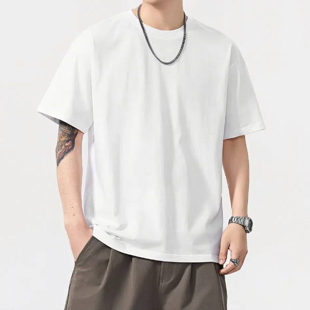 Men's Short Sleeve T-Shirt 2025 Summer Simple Versatile Solid Color Crew Neck Half Sleeve Casual Loose Base Shirt Men's Short Sleeve T-Shirt 2025 Summer Simple Versatile Solid Color Crew Neck Half Sleeve Casual Loose Base Shirt