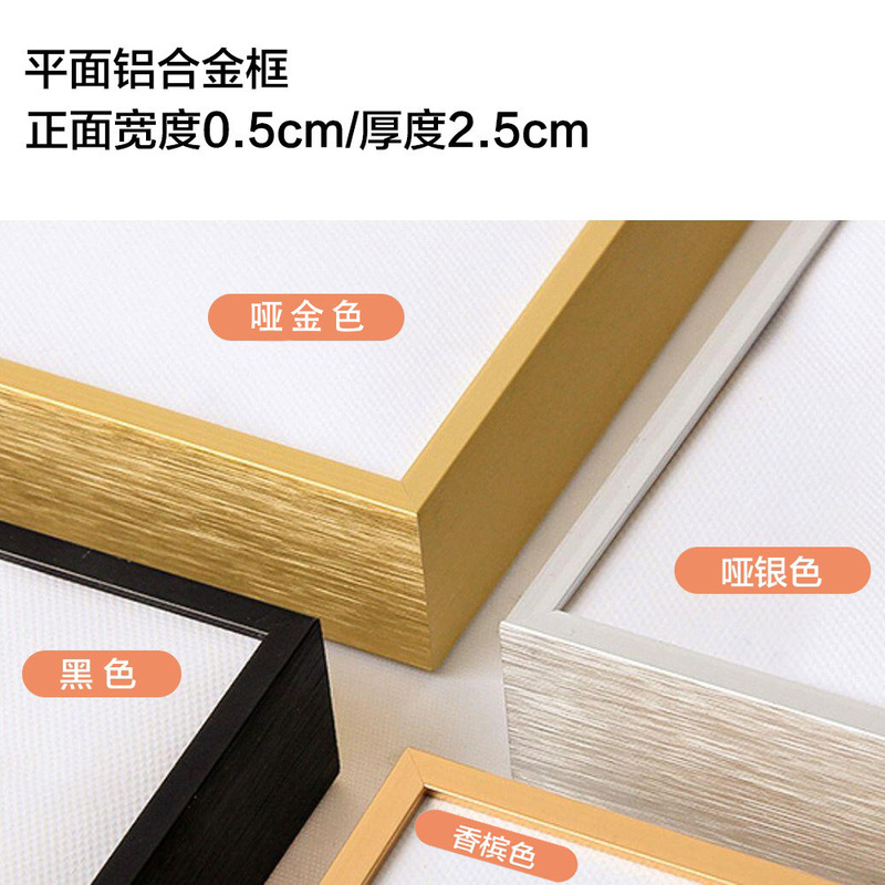 Metal Photo Frame Narrow Edge Picture Frame 4kA4A3 Certificate Frame Business License Frame Jigging Frame Aluminum Alloy Oil Painting Mounting