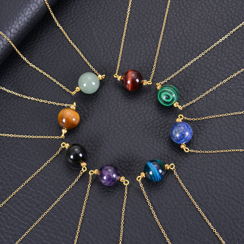 10g Weight Elegant Printing Natural Stone Pendant Necklace In Bulk