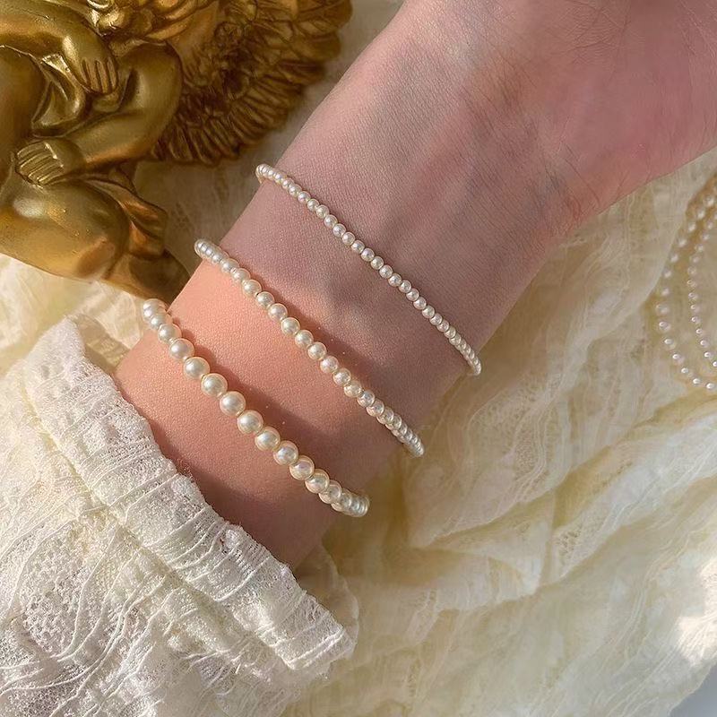 Shijia Pearl Bracelet Bestie Bracelet Stacked Gentle and Elegant Spring Bracelet Light Luxury Niche New Elastic Rope Shijia Pearl Bracelet Bestie Bracelet Stacked Gentle and Elegant Spring Bracelet Light Luxury Niche New Elastic Rope