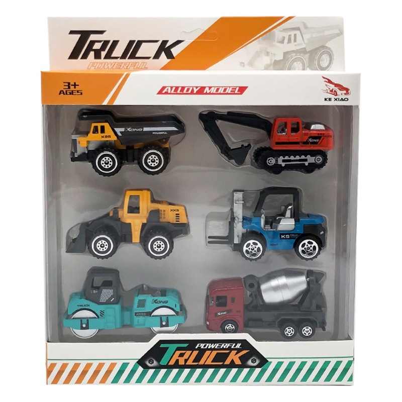 シミュレーション滑走合金工事車模型セット子供玩具トランペットミニショベル少年ミキサー車卸売り