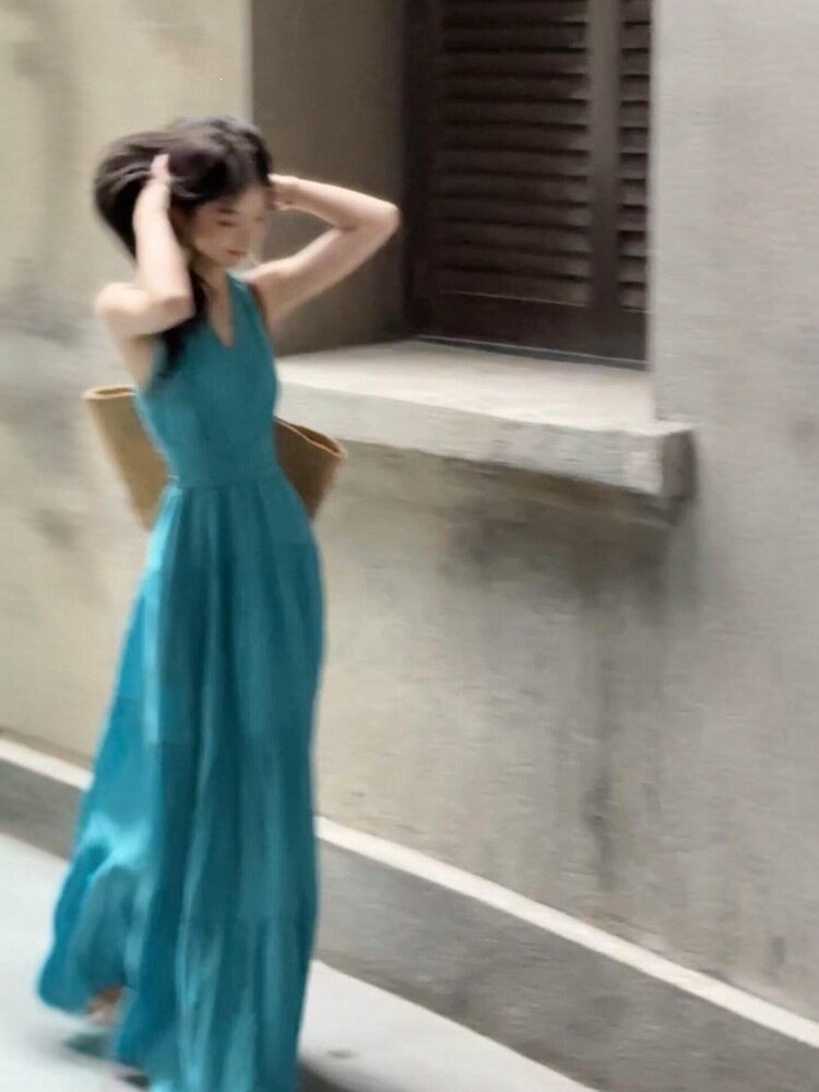 Elegant red summer dress