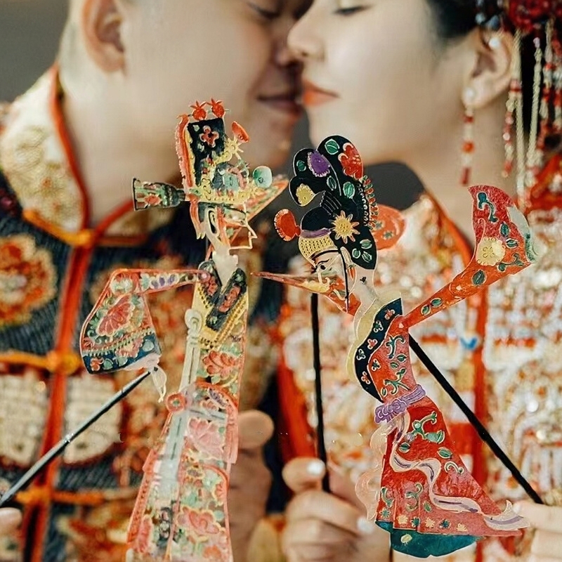 Wedding photography props, shadow puppetry, popular Chinese style photography, shadow puppetry props, Chinese wedding photos