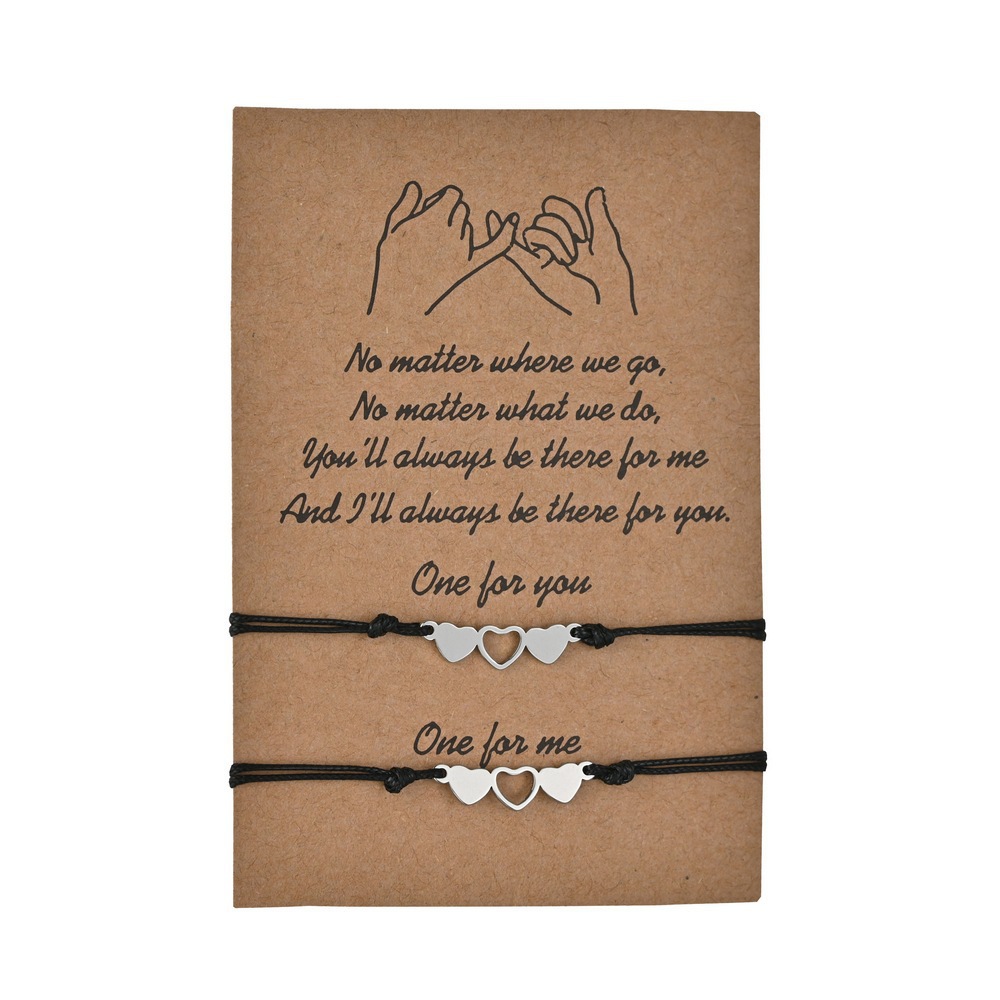 Elegante Ropa De Calle Estrella Luna Forma De Corazón Aleación Soga Enchapado Día De San Valentín Unisexo Pulseras De Cordón display picture 8