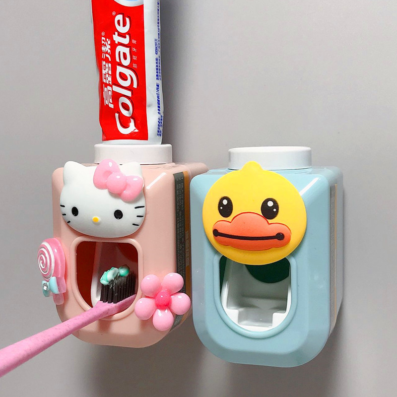 漫画かわいい壁掛け式全自動単一歯磨き粉セットかわいい子供歯磨き粉歯磨き粉押出機|undefined