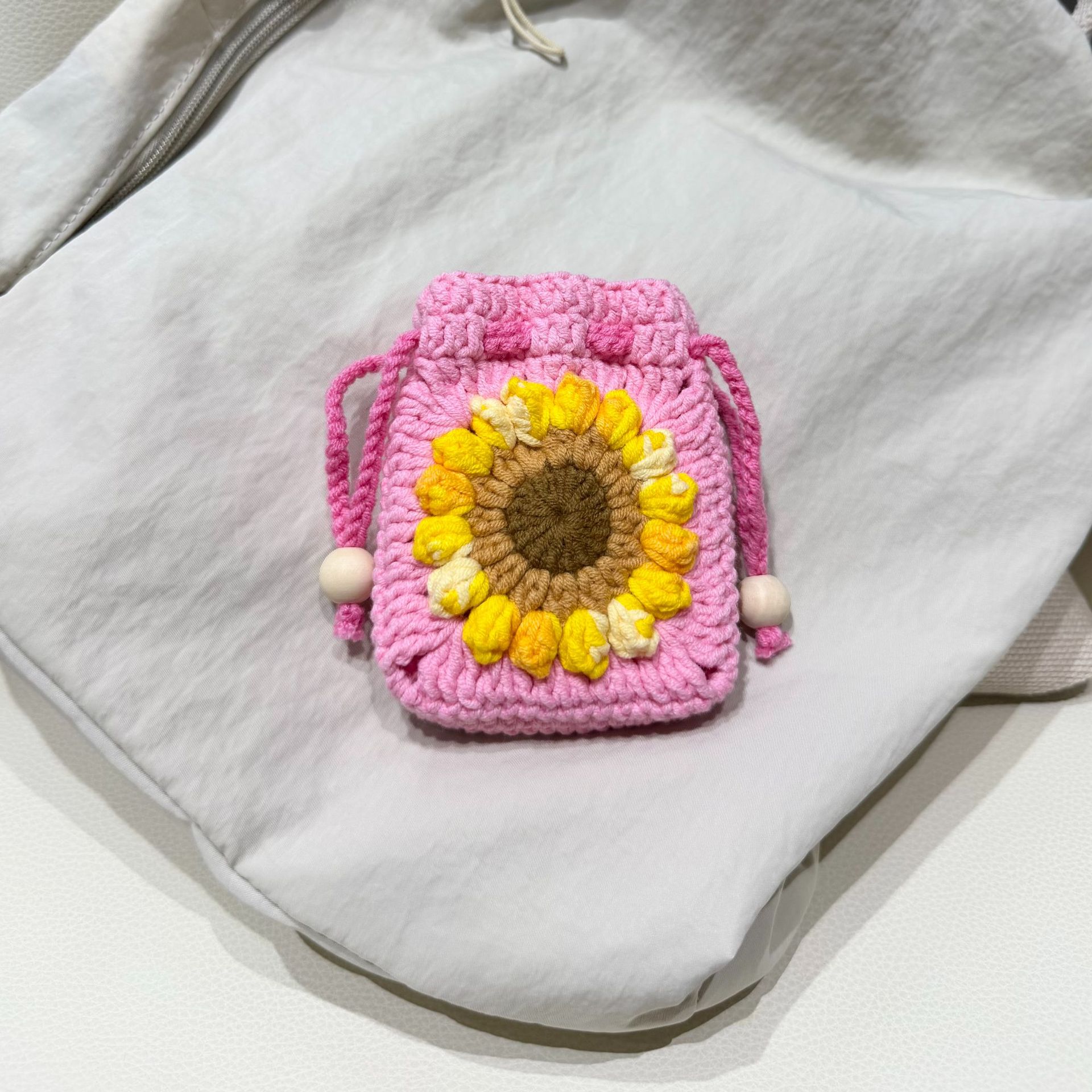 Mini Monedero de Cordón Tejido de Algodón para Uso Diario