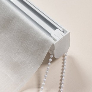 White Linen-Like Roman Blinds, Light-Filtering and Privacy-Enhancing Linen Roller Blinds for Tea Rooms and Guesthouses, Semi-Blackout Curtains for Bay Windows