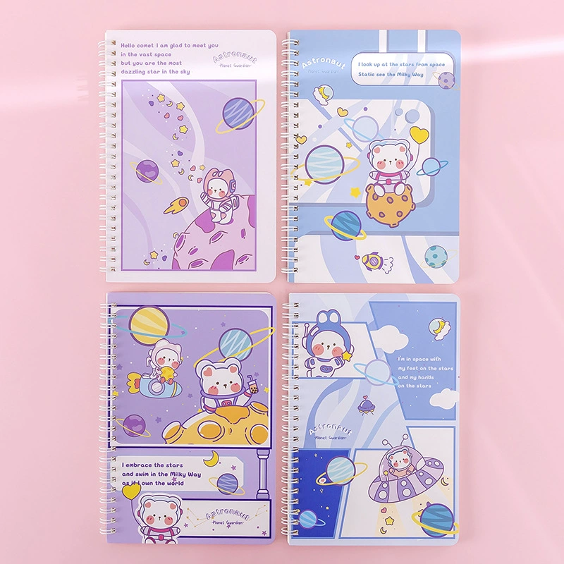A5 coil sketchbook, thick tear‑off pages for elementary students, assorted cute covers (coil binding)