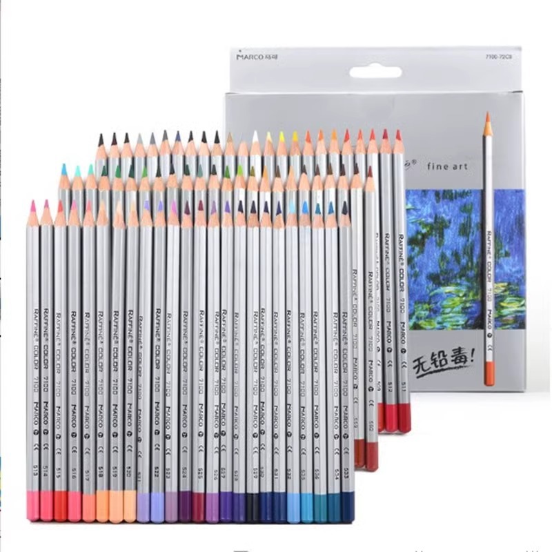【Oferta Especial】Lápices de Colores a Base de Aceite Marco 7100, 24 Colores, 36 Colores, 48 Colores, Lápices de Colores para Dibujo