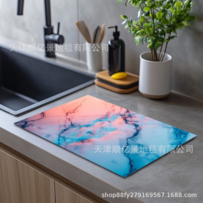 珪藻泥大理石紋台面水切りマット洗面台テーブルカウンター吸水マット食器乾燥マット断熱|undefined