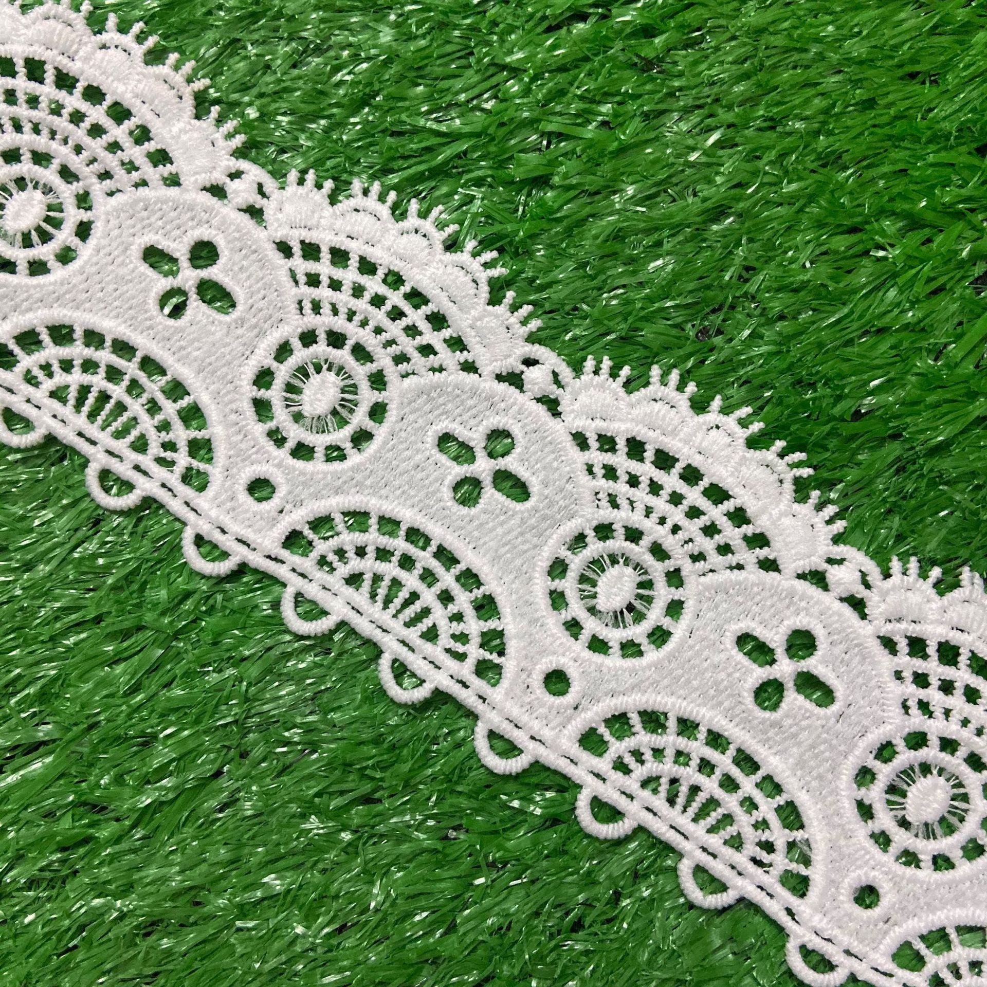 热款时尚水溶牛奶丝刺绣花边 服装家居软饰窗帘边玩具童装电脑绣