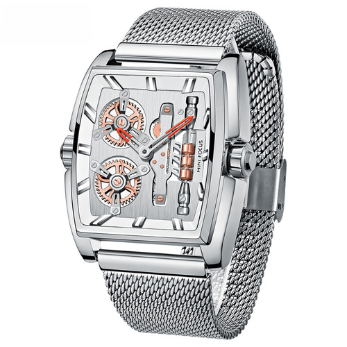 MINI FOCUS Watch Fashion Men's Quartz Watch with Waterproof Net Strap Men's Watch 0322G