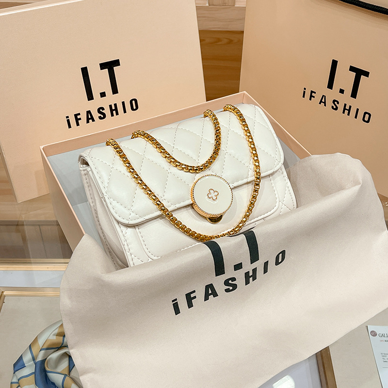 2022 Sommer Neue Xiaoxiangfeng Lingge Echtleder Damen Personalisierte Umhängetasche Kette Live-Übertragung Vorteile_voghion.com