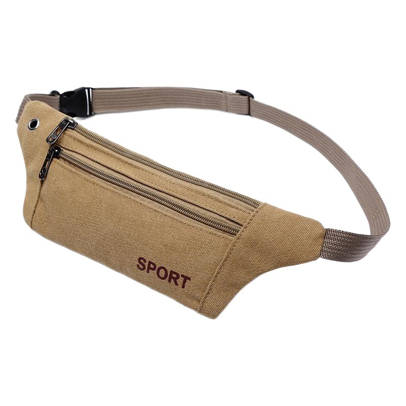 Sports Waist Bag for Men and Women 2025 New Outdoor Mobile Phone Bag Running Fitness Leisure Close-Fitting Canvas Small Bag Wholesale