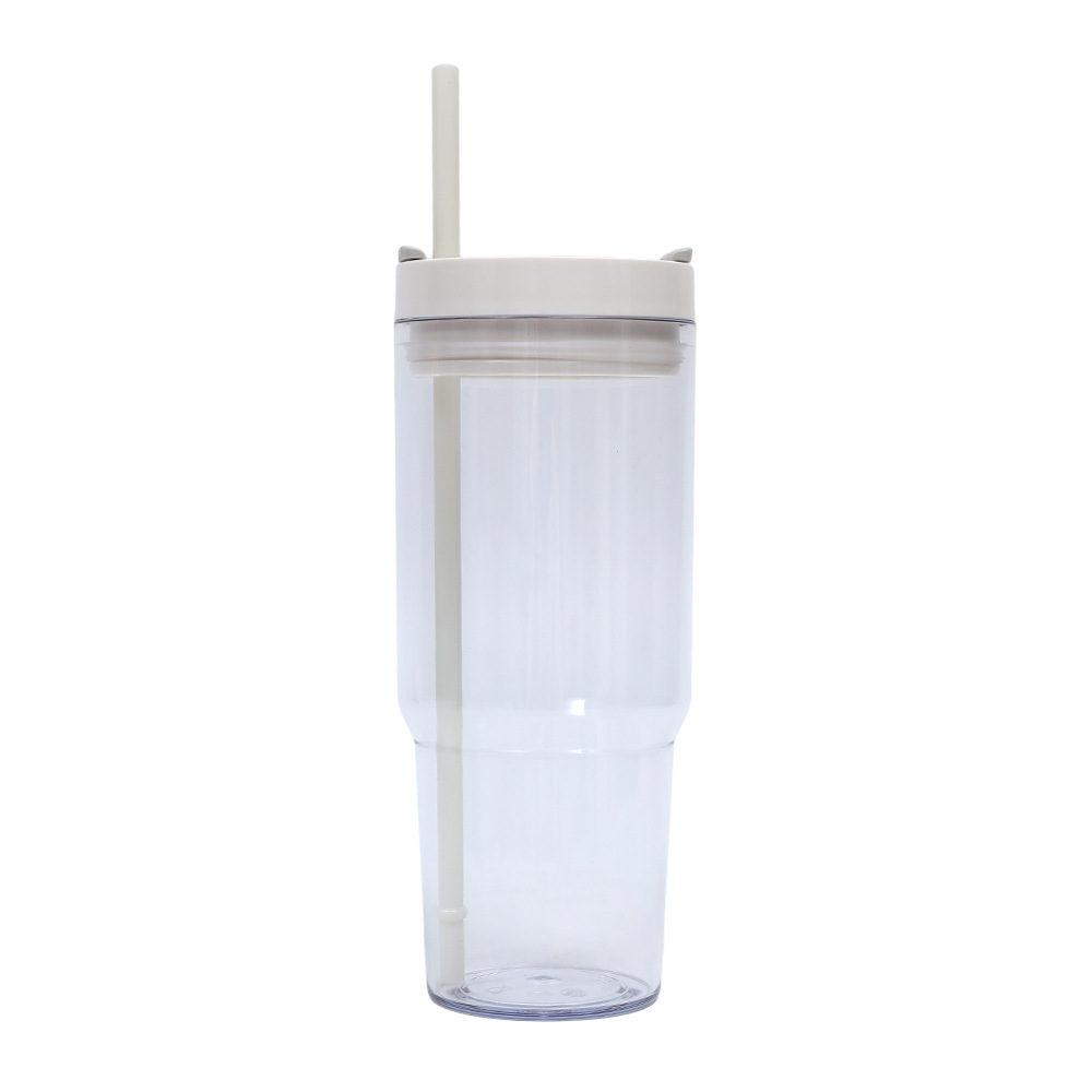 Taza de coche de comercio exterior transfronteriza de 40oz Taza de plástico gigante Juego de tres piezas con pajita Taza de agua de gran capacidad y alto valor
