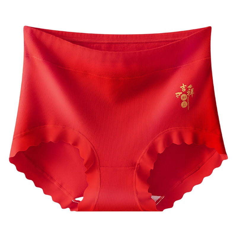 Año DE NACIMIENTO dragón rojo Hongyun ropa interior más tamaño madre grasa mm200 kg más tamaño cintura alta triángulo rojo ropa interior para mujeres