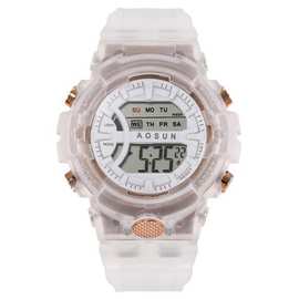 新款运动电子手表少女学生手表 时尚休闲潮流简约多功能LED电子表