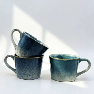 跨境出口窑变釉陶瓷马克杯渐变咖啡杯家用12oz大容量陶瓷水杯定制