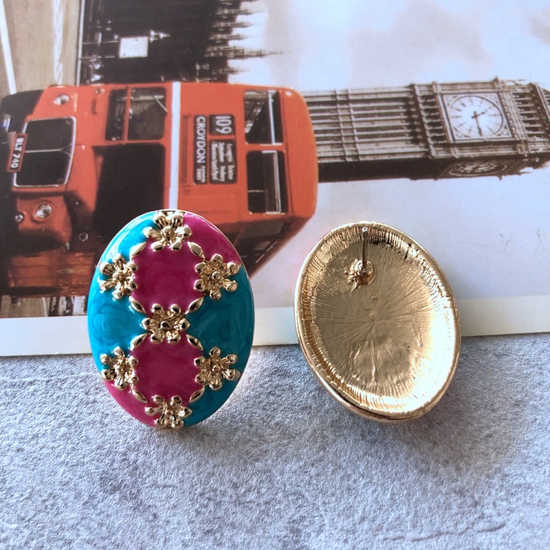 14g Weight 925 Sterling Silver Ear Needle Material No Inlaid Inlay Material Earrings, Ear Studs Classification Travel Occasion Alloy Material Printing Pattern Women'S Gender Fashion Style Grey, Green, Silver Color Fashion Printing Alloy No Inlaid Earrings Ear Studs 16
