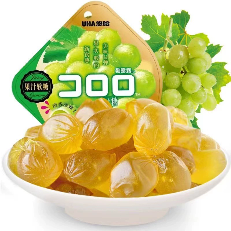 Фруктовые желейные конфеты (UHA Cool Lulu) 52 г, виноград и микс вкусов, мягкая жевательная закуска