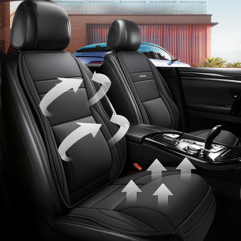 Breathable Perforated Leather Car Seat Cushion with All-Inclusive Design for All Seasons