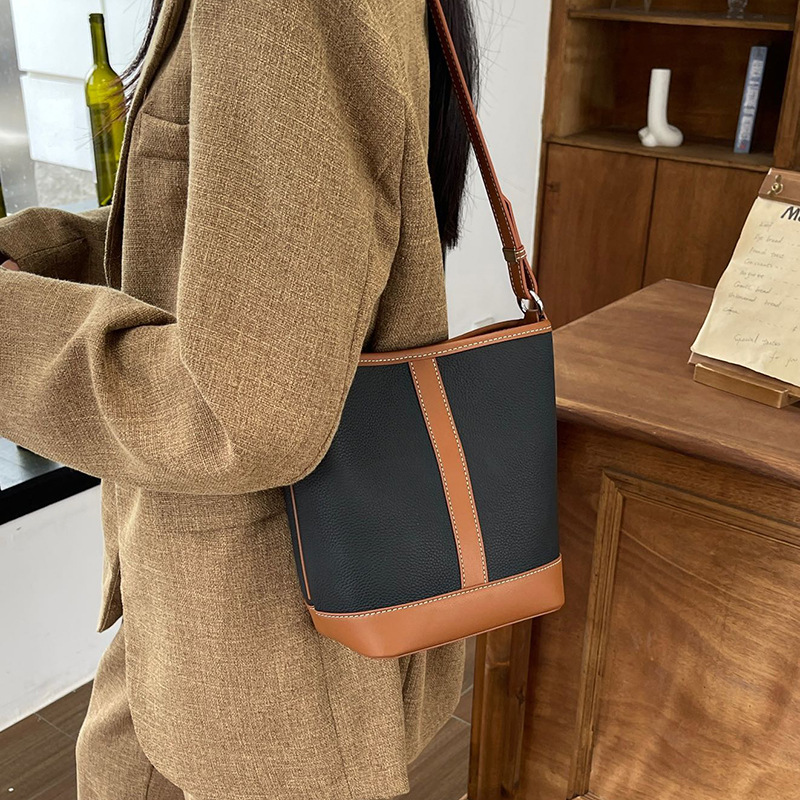 Echter Leder Bucket Bag Für Damen Schulter- Und Umhängetasche_voghion.com