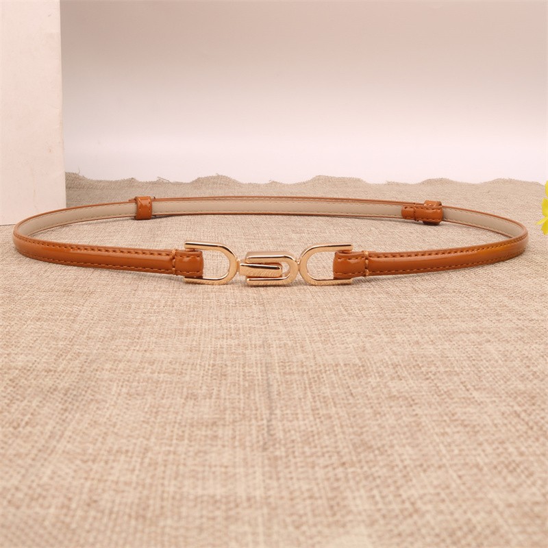 Daily Occasion Pu Leather, Alloy Material Sweet Solid Color Pu Leather Alloy Women's Leather Belts