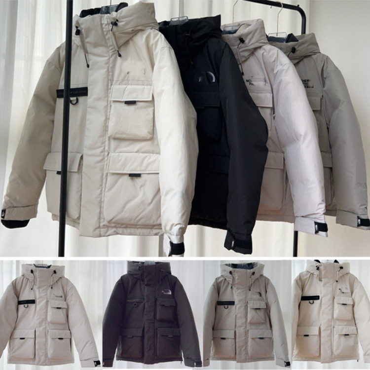 New North Face Style Shin Min Ah's Same Style Hooded Workwear Parka Thickeneded down Jacket Couple's Waterproof Jacket