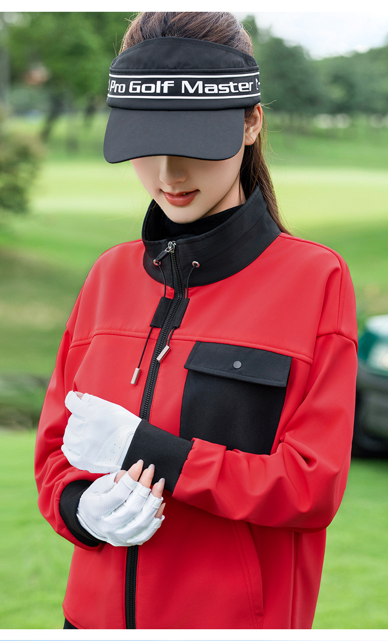 Áo khoác golf nữ dài tay chống thấm lót lông cừu ấm áp — YF810-Áo khoác đỏ [Lớp lót lông cừu/Chống lạnh và ấm/Vải chống thấm nước] chi tiết 11