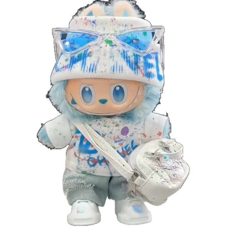 一二三代通穿labubu衣服涂鸦风套装娃衣站姿坐坐派对衣服|undefined