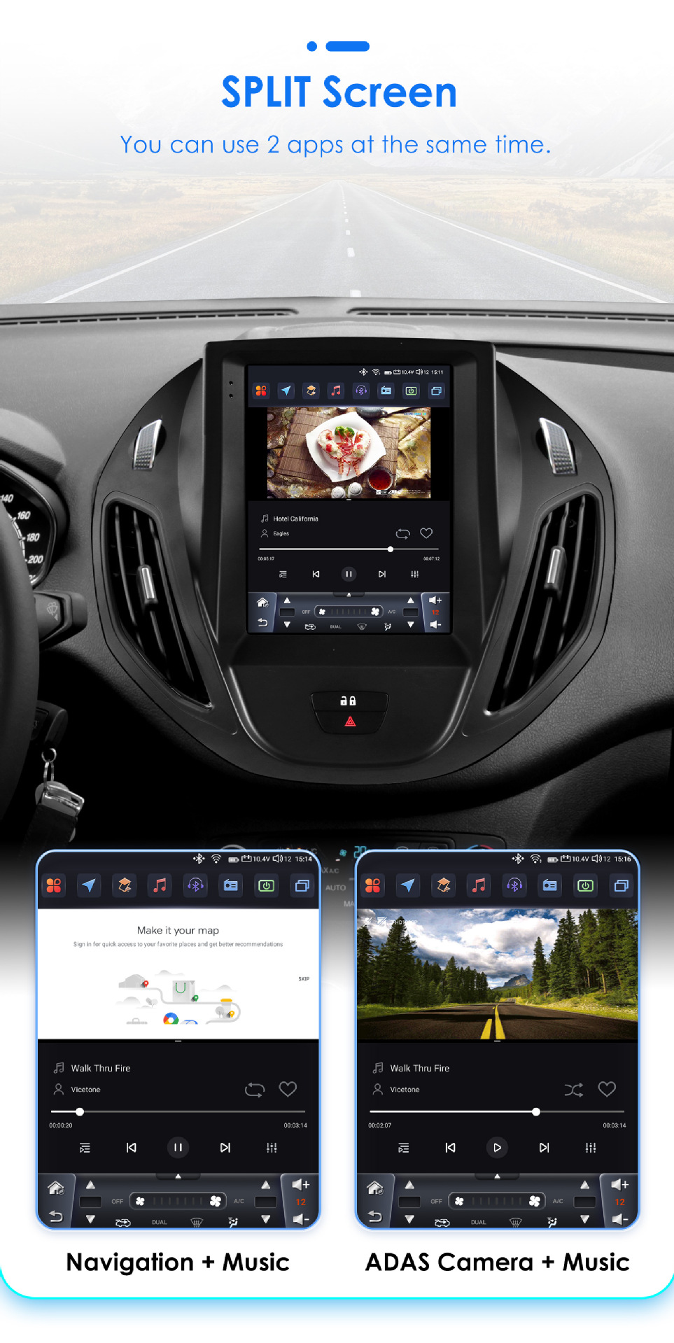 Suitable for 13-21 Models of Ford Tourneo, Vertical Screen Android 9.7inch Car Gps Navigation