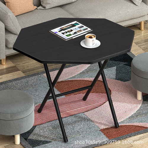 Octagonal foldable table, simple dining table, dormitory household, foldable, rental house, small table, girl's bedroom, display stall