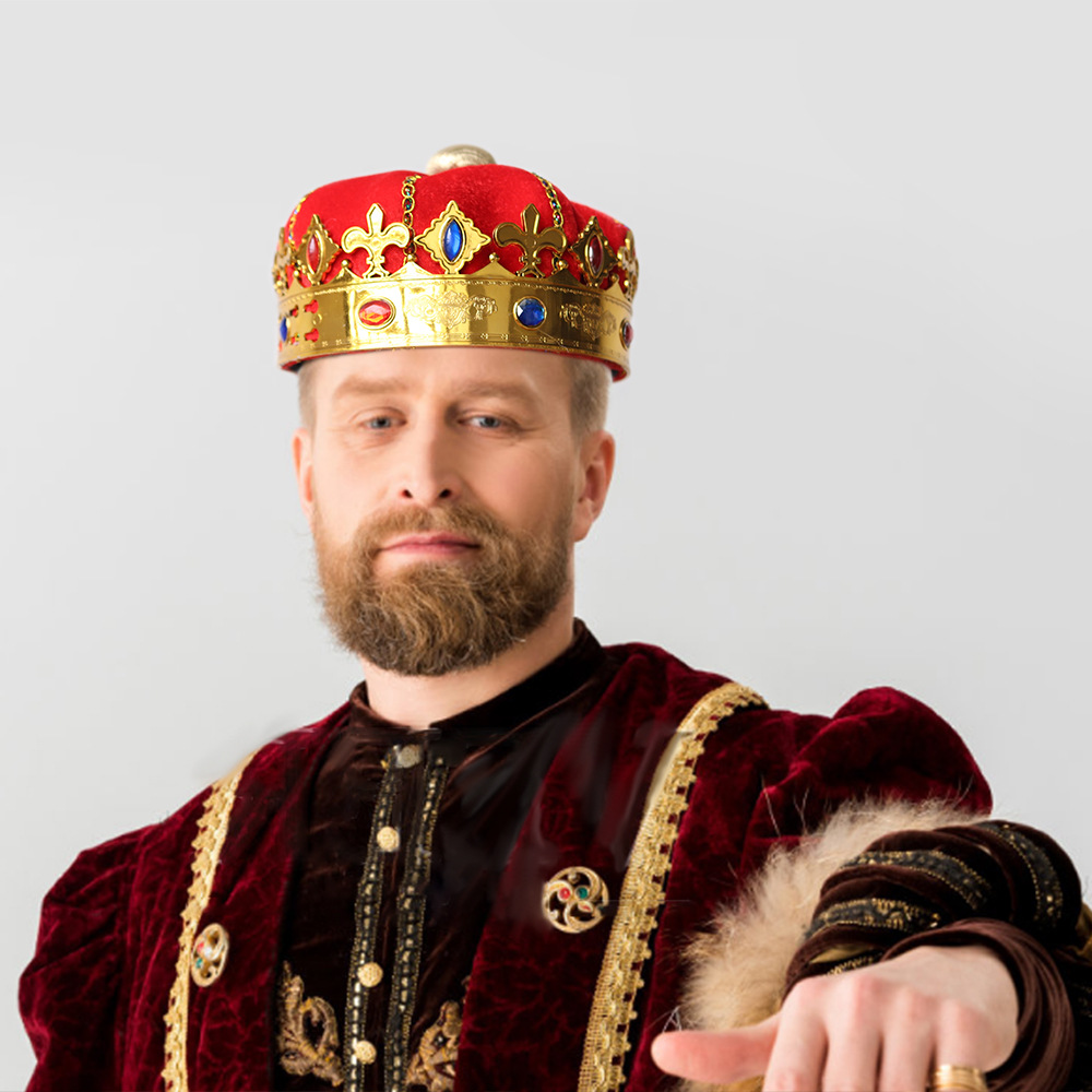 Nuevo sombrero de corona de rey Halloween para niños vestido de baile de plástico imperador de corona de espectáculo accesorios sombrero de cumpleaños