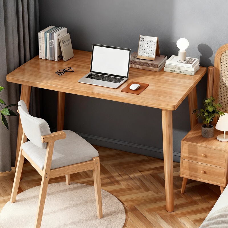 Simple solid wood table for rental housing, rectangular desktop computer desk, bedroom home office desk, study writing desk Simple solid wood table for rental housing, rectangular desktop computer desk, bedroom home office desk, study writing desk