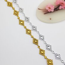 厂家现货菱形反钻连线珠电镀金银假钻珠链手工DIY饰品工艺品配件