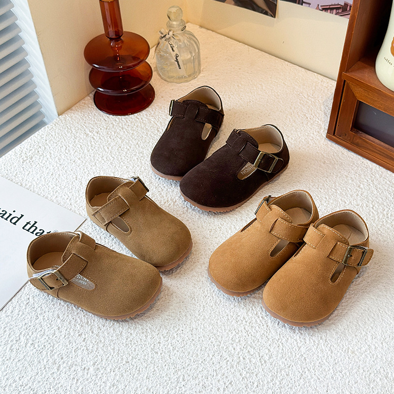 Zapatos Bocken para niños 2025 temporada de otoño nuevos zapatos de cuero de moda de suela suave para niños zapatos de soltero para bebés zapatos de frijol
