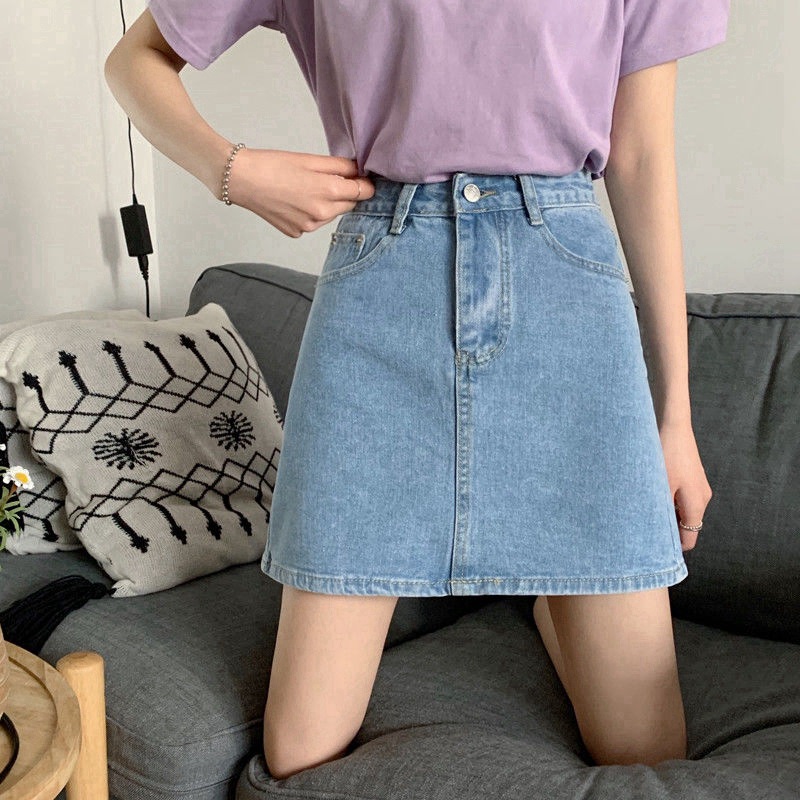ins牛仔半身裙女夏季新款韩版高腰显瘦a字包臀裙小个子百搭短裙潮