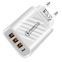 3USB+PD充电器PD手机快充电源适配器 多口A+C 3A欧规美规英规直充