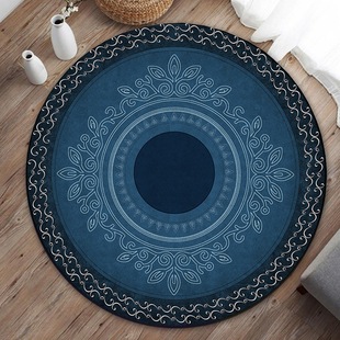 European and American Style Home Bohemian Stain-Resistant Printed Crystal Velvet Cross-Border Dropshipping Chair Cushion Cloakroom Round Carpet