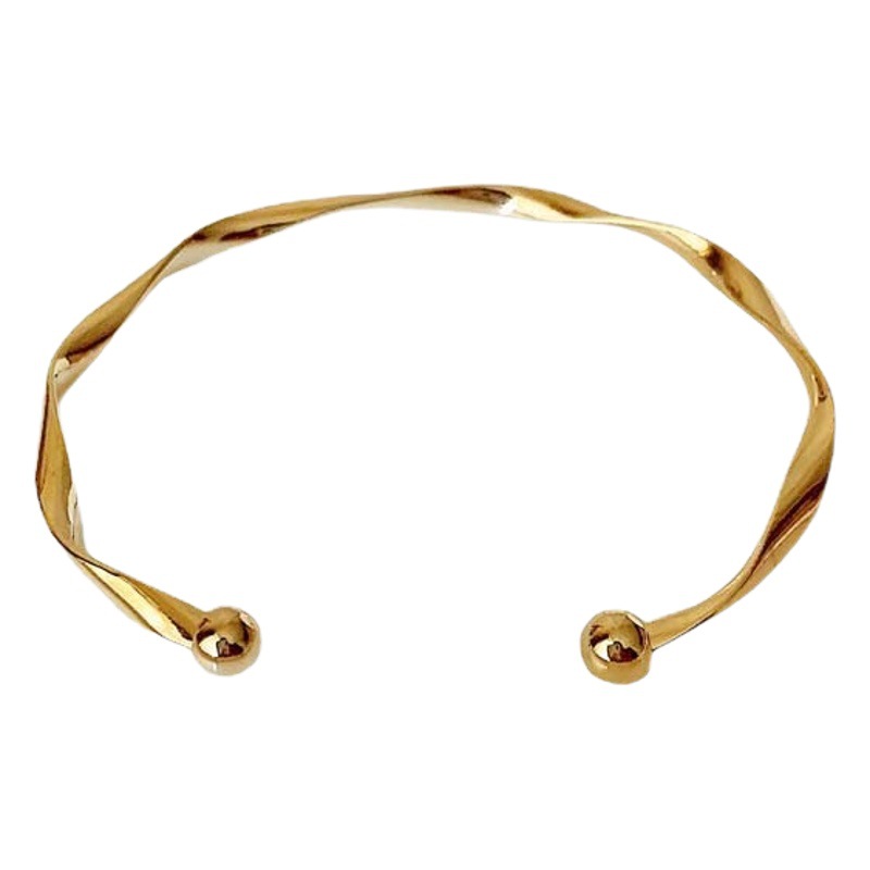 Patrón de onda anillo liso pulsera abierta mujer luz lujo nicho diseño simple todo partido Internet celebridad pulsera personalizada moda