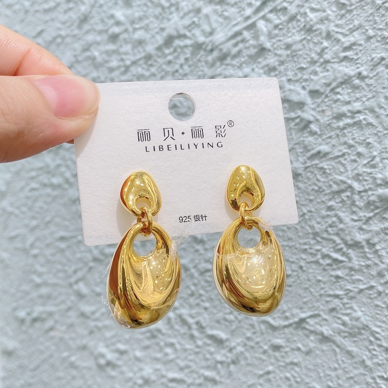 丽银/丽贝丽影复古金属耳环潮流耳饰女简约气质耳坠个性时尚潮款|undefined