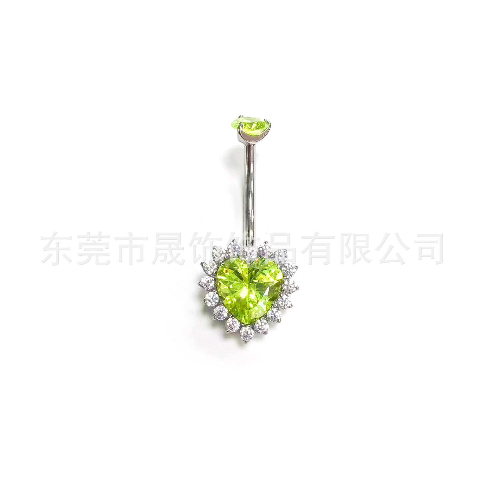 F136 Titanium Alloy Heart 肚 Navel Ring Set With Cubic Zirconia Heart Navel Ring G23 Titanium 人体 Piercing Jewelry 脐饰