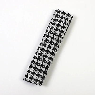 Seat belt shoulder pad Cover Jacquard Diamond Car - jacquard-houndstooth-black-and-white-shoulder-pad