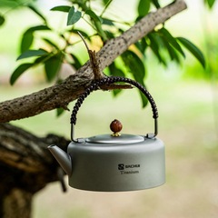 純チタンティーポット屋外湯たんぽキャンプ携帯二重カップ茶器煮茶セット工夫茶囲炉煮茶