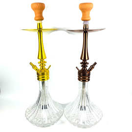 跨境电商阿拉伯水烟铝合金水烟壶套装 大号单管造型hookah Shisha