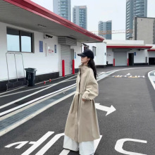 巨好看风衣外套女2025秋季新款英伦风宽松显瘦中长款立领韩系大衣
