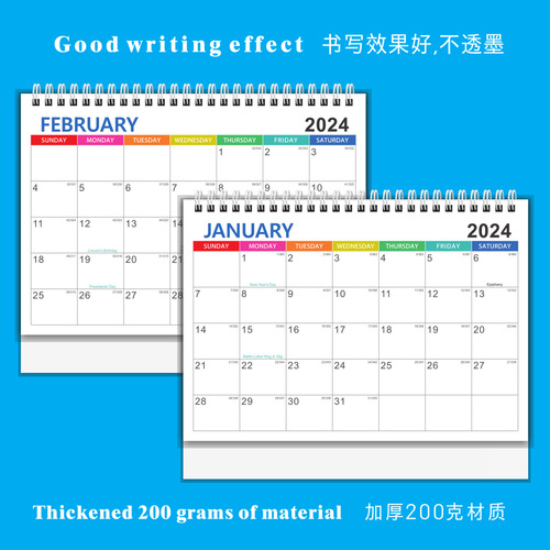 Manufacturer's 2024 English Desk Calendar Cross-border Amazon Simple Desk Calendar Countdown Schedule Desk Calendar